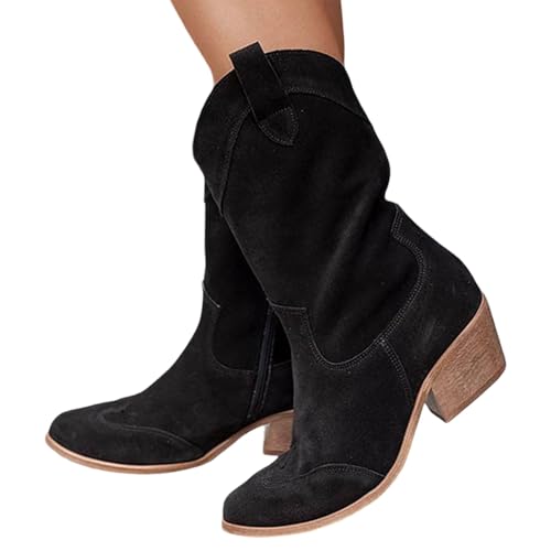 Generisch Cowboy Boots Damen, Mit Schnalle Damenstiefel Wildleder Mode Stiefeletten Bequem Halbstiefel Westernstiefel Elegant Ankle Boots, Schwarze, 43,2025 Generisch Cowboy Boots Damen, Mit Schnalle Damenstiefel Wildleder Mode Stiefeletten Bequem Halbstiefel Westernstiefel Elegant Ankle Boots, Schwarze, 43,2025 von Generisch
