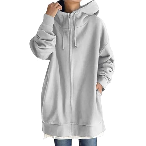 Generisch Damen 2024 Sweatjacke lang mit Kapuze Strickjacke Sweatjacke grau Damen Damen Cardigan Winter sweatmantel Damen lang Sweatjacke für Frauen Shirtjacke Damen lang Generisch Damen 2024 Sweatjacke lang mit Kapuze Strickjacke Sweatjacke grau Damen Damen Cardigan Winter sweatmantel Damen lang Sweatjacke für Frauen Shirtjacke Damen lang von Generisch