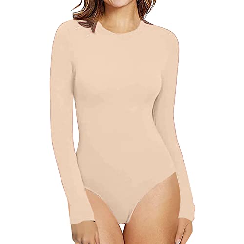 Generisch Damen Body langarm I blickdichter Bodysuit mit Halbkragen für Frauen I Langarm Sexy Body Schwarzer Body Damen Jumpsuit Damen Elegant FüR Winter von Generisch