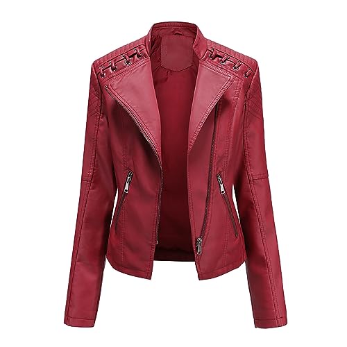 Generisch Damen Casual Jacke Kunstleder Bomberjacke Motorradjacke Mantel Bikerjacke mit Reißverschluss für Herbst Frühling Bomberjacke Gesteppt Damen Lang Winter Lederjacke Damen Generisch Damen Casual Jacke Kunstleder Bomberjacke Motorradjacke Mantel Bikerjacke mit Reißverschluss für Herbst Frühling Bomberjacke Gesteppt Damen Lang Winter Lederjacke Damen von Generisch