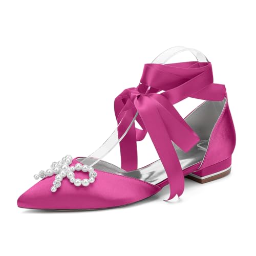 Generisch Damen Flache Schuhe fur Hochzeits Perlen Brautschuhe Satin Flat Bridal Shoes for Bride Prom Evening Bridal Party Dress Flats,Rose red,43 EU Generisch Damen Flache Schuhe fur Hochzeits Perlen Brautschuhe Satin Flat Bridal Shoes for Bride Prom Evening Bridal Party Dress Flats,Rose red,43 EU von Generisch