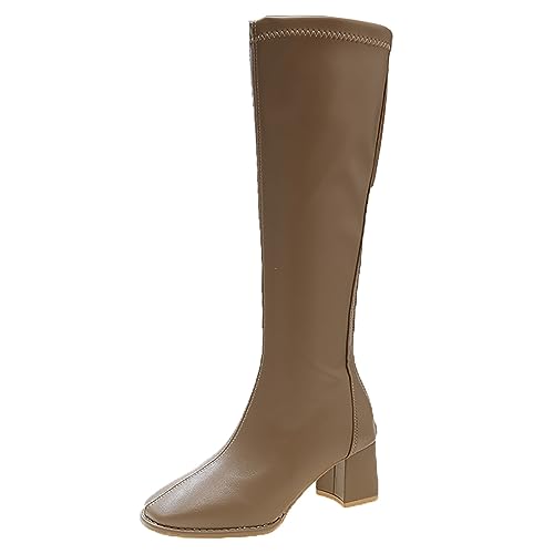 Generisch Damen Halbhoher Stiefel Halbstiefel Schlupfschuhe Comfort Knöchel Schuhe Klassische Wildleder-Optik Boots Basic Schuhe Schnürstiefel aus Lackleder von Generisch