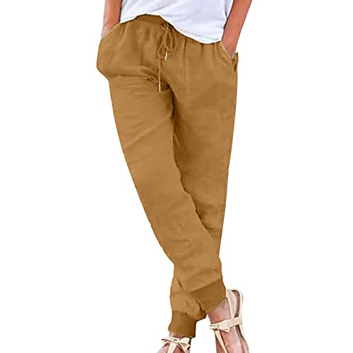 Generisch Damen Hose Leinenhose Baumwolle Leinen Stoffhose Freizeithose Sommerhose Einfarbig Pumphose Casual High Waist Stretch mit Taschen Kleidung Sommer Hosen Generisch Damen Hose Leinenhose Baumwolle Leinen Stoffhose Freizeithose Sommerhose Einfarbig Pumphose Casual High Waist Stretch mit Taschen Kleidung Sommer Hosen von Generisch