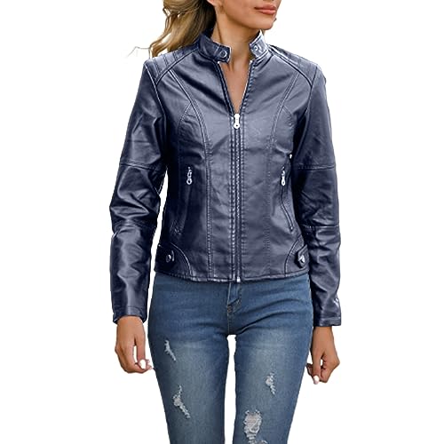 Generisch Damen Kunstlederjacke, Motorrad Übergröße Moto Biker Lederjacke Reißverschluss Mantel Kurz Leicht Vegan Mode S-XXL Bomberjacke Damen Winter Motorradjacke Frauen GroßE GrößE Generisch Damen Kunstlederjacke, Motorrad Übergröße Moto Biker Lederjacke Reißverschluss Mantel Kurz Leicht Vegan Mode S-XXL Bomberjacke Damen Winter Motorradjacke Frauen GroßE GrößE von Generisch
