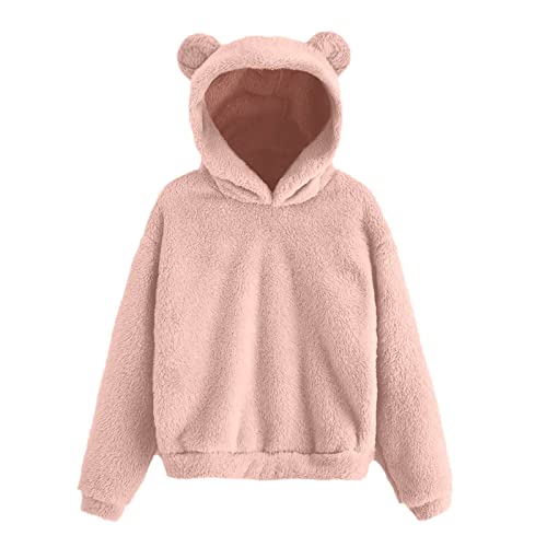 Generisch Damen Kuschelpullover Teddy Fleece Hoodie Kapuzenpullover mit Bärenohren Ohren Kapuze Pulli Winter Sweatshirt Große Größen Langarm Pullover Oversize Flauschiger Hoodie Plüschpullover Generisch Damen Kuschelpullover Teddy Fleece Hoodie Kapuzenpullover mit Bärenohren Ohren Kapuze Pulli Winter Sweatshirt Große Größen Langarm Pullover Oversize Flauschiger Hoodie Plüschpullover von Generisch