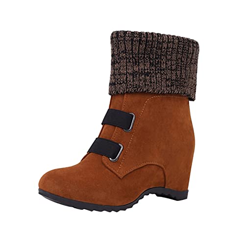 Generisch Damen Stiefel Niederung Stiefel Comfort Knöchel Schuhe Kampfstiefel für Camping,Hiking,Angeln mit Schnürung Absatz Bequem von Generisch