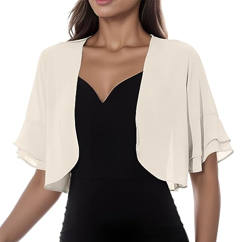 Generisch Damen Strickjacke Kurz, Damen Bolero Kurz Bolerojacke Sommer Shrug Open Front Chiffon Cardigan Langarm Schulterjacke Leichte Strickjacke Strick Dirndl Bluse Elegant Oberteil Beige Generisch Damen Strickjacke Kurz, Damen Bolero Kurz Bolerojacke Sommer Shrug Open Front Chiffon Cardigan Langarm Schulterjacke Leichte Strickjacke Strick Dirndl Bluse Elegant Oberteil Beige von Generisch