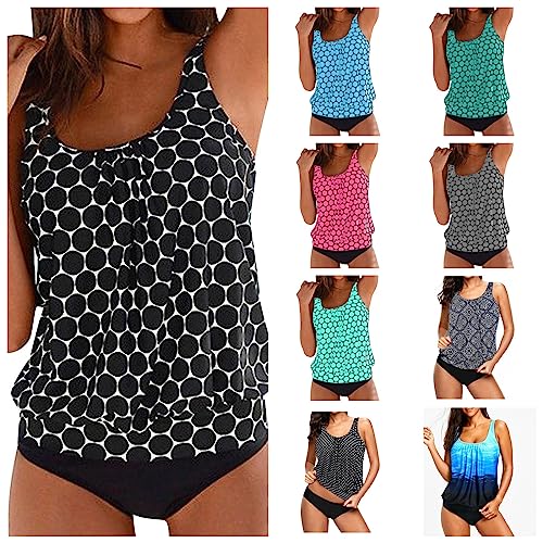 Generisch Damen Tankini Set Zweiteiliger Bauchweg Badeanzug Tankini Oberteile Mit Slip Große Größen Bademode Swimsuit Beachwear Tankinis Für Damen Schwimmanzug Strandmode Sportlich Gepolstert von Generisch