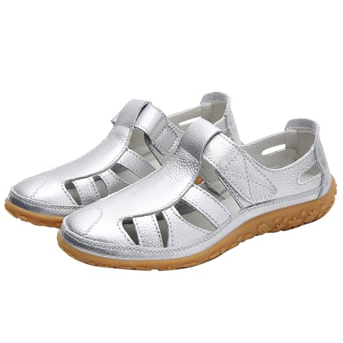 Generisch Damenschuhe Schwarz 39 Damen-Schuhe, hohl, einfarbig, lässig, modisch, Freizeitschuhe Jack Schuhe Damen (Silver, 44) von Generisch