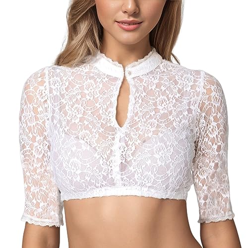 Generisch Dirndl Bluse Damen Dirndlbluse Spitze Weiß Kurzarm Dirndl Bluse mit Spitzenausschnitt Sexy Trachtenbluse Eleganten Oktoberfest Dirndlblusen Halbarm Tracht Blusen Generisch Dirndl Bluse Damen Dirndlbluse Spitze Weiß Kurzarm Dirndl Bluse mit Spitzenausschnitt Sexy Trachtenbluse Eleganten Oktoberfest Dirndlblusen Halbarm Tracht Blusen von Generisch