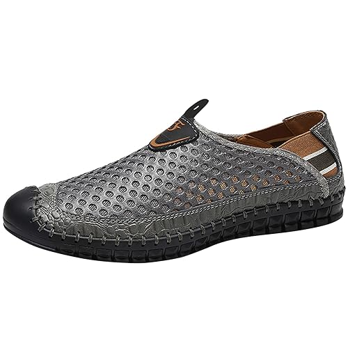 Generisch Elegante Schuhe Herren Sommer Herrenschuhe Mesh-Schuhe Freizeit-Sportschuhe sind in Sommerschuhen atmungsaktiv Schuhe Herren Elegant (Grey, 42) von Generisch