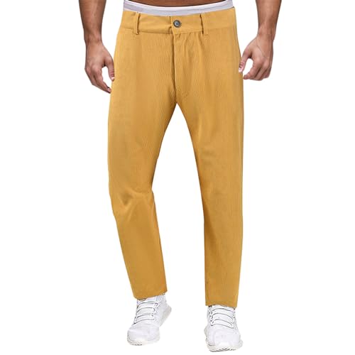 Generisch Freizeithose Herren Cordhose Sommer Streifen Regular Fit Chino Trousers Workout Business Casual Modern Klassische Freizeit Hosen Golfhose Mit Taschen-Gelb-XXL Generisch Freizeithose Herren Cordhose Sommer Streifen Regular Fit Chino Trousers Workout Business Casual Modern Klassische Freizeit Hosen Golfhose Mit Taschen-Gelb-XXL von Generisch