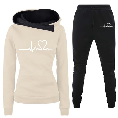 Generisch Hausanzug Damen Nicki - Damen Warme Mit Elastischem Tracksuit Lounge Set Rundhals Zipper Kuschelig Jogginganzug Kuschel Anzug Herbst Oversized Weich Reißverschluss Trainingsanzug von Generisch