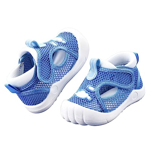 Generisch Hausschuhe Mädchen 31 Kleinkind-Sandalen für und Mädchen, Baby-Neugeborene, Sommer-Sneaker, niedliche atmungsaktive Netz-Rutsch-Design, Wandersandalen Herren Badeschlappen (Blue, 20 Infant) von Generisch