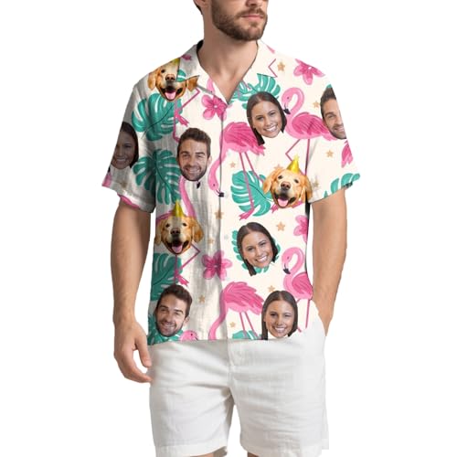 Generisch Hawaii Hemd Männer Damen, Personalisiert Hawaiihemd mit Gesicht Foto, Sommerhemd Strandhemd Kurzarm Generisch Hawaii Hemd Männer Damen, Personalisiert Hawaiihemd mit Gesicht Foto, Sommerhemd Strandhemd Kurzarm von Generisch