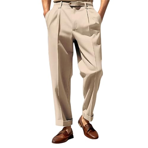 Generisch Herren Chino Hose: Casual Stretch Bequeme Solide Anzughose mit Klassischer Flatfront Passform Leichte Weite Stoffhose Chino Hose Basic Elegante Sommerhose Chinohose Khaki, Beige, L Generisch Herren Chino Hose: Casual Stretch Bequeme Solide Anzughose mit Klassischer Flatfront Passform Leichte Weite Stoffhose Chino Hose Basic Elegante Sommerhose Chinohose Khaki, Beige, L von Generisch
