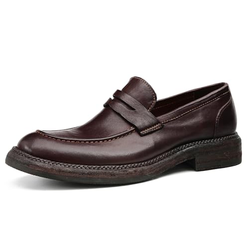 Generisch Herren Retro Echtleder Soft Loafers Bequeme Lässige Slip On Schuhe,Kaffee,39 Generisch Herren Retro Echtleder Soft Loafers Bequeme Lässige Slip On Schuhe,Kaffee,39 von Generisch