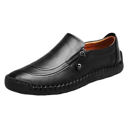 Generisch Herren Schuhe Lack 43 Herrenschuhe aus lackiertem im britischen Spleißen, Business-Casual-Stil, Herren-Lederschuhe Schuhe Herren Angebote Winter (Black, 46) von Generisch