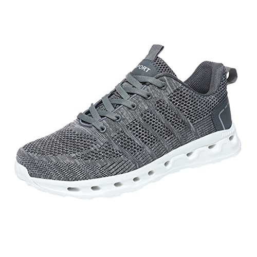 Generisch Herren Sneaker Schwarz 47 Herrenschuhe Sommer Große Schnürschuhe Mesh Outdoor rutschfeste Lässige Laufschuhe Herren Schuhe Sportlich Elegant (Grey, 43) von Generisch