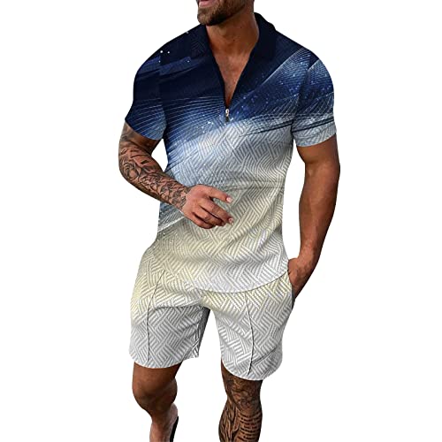 Generisch Herren Trainingsanzug Set 2-teilige Anzughose Polo Shirt Knopf Kurzarm Strand Joggers Gym Top Casual Laufen Sport Sweat Kurzer Sommer Anzug Herren Stilvoll Generisch Herren Trainingsanzug Set 2-teilige Anzughose Polo Shirt Knopf Kurzarm Strand Joggers Gym Top Casual Laufen Sport Sweat Kurzer Sommer Anzug Herren Stilvoll von Generisch