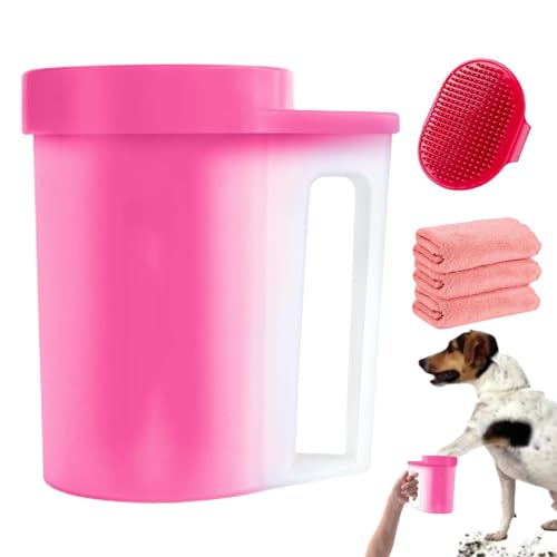 Hundepfotenwascher, Hundefußwascher | Pfotenwascher für Hunde - Saugfähige Handtücher im Lieferumfang enthalten. Pfotenwascher für große Hunde, mittelgroße Hunde und alle Arten von Hunden von Generisch