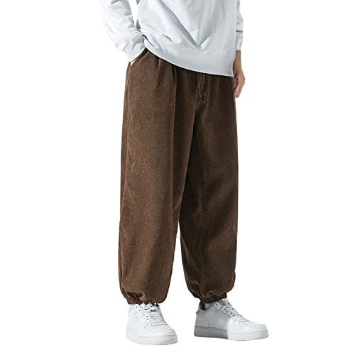 Generisch Italy Herren Hose,Sweatpants,Baggy,Sweathose,jogpant braune Cordhose männer Baggy y2k Jogginghose Herren Baggy Sommerhose Herren Slim fit Baumwollhose Herren Sommer lang von Generisch