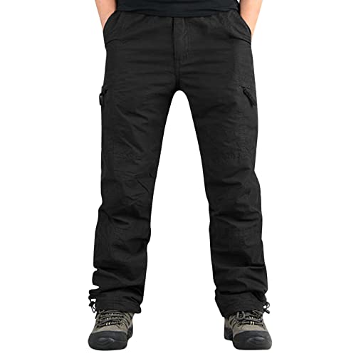 Generisch Jogginghose Herren Baumwolle mit Taschen Sweatpants Herren Hose Drawstring Gummibund Stoffhose Herren Stretch Gelb Weiß Grau Rot Schwarz Mehrfarbig Trainingshose Herren Regular Fit von Generisch