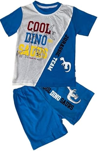 Generisch Jungen Kinder Sommerset T-Shirt und Shorts Kurzhosen 100% Baumwolle Blau 92-98 von Generisch