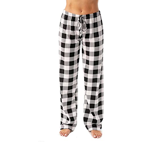 Generisch Karierte Hose Damen Pyjama Damen Kariert Schlaf Hose Karierte Schlafhose Herren Schlaf Hose Schlafanzughose Damen Lang Baumwolle Schlafanzug Hose Rot Karierte Pyjamahose von Generisch