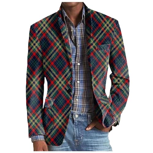 Generisch Karierter Sakko Herren Slim Fit Elegante Modern Blazer Sommer Sakko Leicht Regular Fit Männer Frühling Stylish Jackets Anzugjacke für Alltag Business Hochzeit Party Generisch Karierter Sakko Herren Slim Fit Elegante Modern Blazer Sommer Sakko Leicht Regular Fit Männer Frühling Stylish Jackets Anzugjacke für Alltag Business Hochzeit Party von Generisch