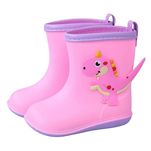 Generisch Kinder Boots Junge Kinder Regenschuhe und Mädchen Wasserschuhe Baby Regenstiefel Wasserstiefel bei großen und kleinen Kindern Kinder Warme Baby (Pink, 23.5 Infant) von Generisch