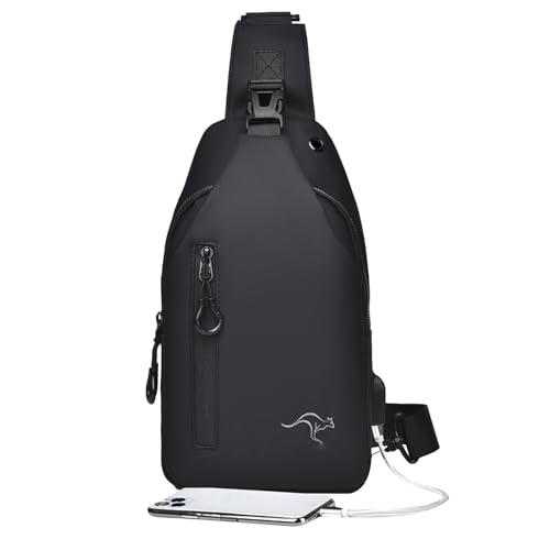 Generisch Kleine Umhängetasche, Täglicher Sling-Rucksack | Kleine Alltags-Schultertasche Für Herren - Leichter Herren-Sling-Rucksack Mit USB-Ladeanschluss Für Telefon, Bargeld, Karten Generisch Kleine Umhängetasche, Täglicher Sling-Rucksack | Kleine Alltags-Schultertasche Für Herren - Leichter Herren-Sling-Rucksack Mit USB-Ladeanschluss Für Telefon, Bargeld, Karten von Generisch