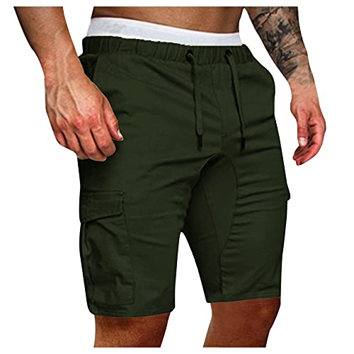 Generisch Kurze Hosen Herren Cargo Locker Sitzende Jogging-Shorts Vintage-Shorts Leichte Weiche Und Bequeme Laufshorts Wandershorts Mit Taschen Normale Sommer-Shorts Leinen-Shorts Atmungsaktive von Generisch