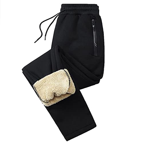 Generisch LD/21088 Thermo Fleece Hosen Damen Jogginghose Warme Gefütterte Baumwollhose Sweatpants mit 2 Taschen Winter Verdickte Laufhose Freizeithose mit Kordelzug Sherpa-Innenfutter Sweathose L-7XL von Generisch