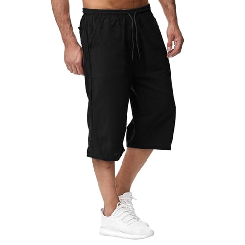 Generisch Leinenhose Herren Kurz Sommer 3/4 Hose Sommer Leinen Shorts Leichte Baumwolle 7/8 Sommerhose Strand Dreiviertel Hose Sport Caprihose Sweatpants Jogger mit Taschen Generisch Leinenhose Herren Kurz Sommer 3/4 Hose Sommer Leinen Shorts Leichte Baumwolle 7/8 Sommerhose Strand Dreiviertel Hose Sport Caprihose Sweatpants Jogger mit Taschen von Generisch