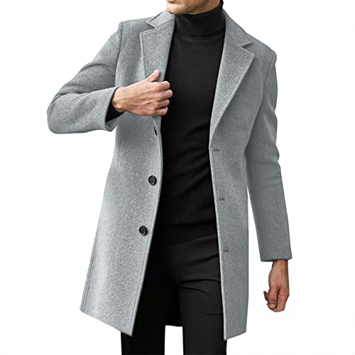 Generisch Mantel Herren Casual Slim Fit Wollmantel Lange Stehkragen Windbreaker Trenchcoat Einreiher Übergangsjacke Warme Winterjacke Business Overcoat Outdoorjacke Freizeitjacke Strickjacke Generisch Mantel Herren Casual Slim Fit Wollmantel Lange Stehkragen Windbreaker Trenchcoat Einreiher Übergangsjacke Warme Winterjacke Business Overcoat Outdoorjacke Freizeitjacke Strickjacke von Generisch