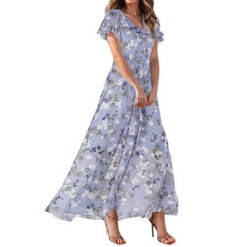 Generisch Maxikleid Damen Sommer Chiffon Sommerkleid Damen Lang Elegant Blumen Sommerkleider Damen Leicht Und Luftig Blumenkleid Frauen V Ausschnitt Damenkleider Kurzarm Schwingen Chiffonkleid Generisch Maxikleid Damen Sommer Chiffon Sommerkleid Damen Lang Elegant Blumen Sommerkleider Damen Leicht Und Luftig Blumenkleid Frauen V Ausschnitt Damenkleider Kurzarm Schwingen Chiffonkleid von Generisch