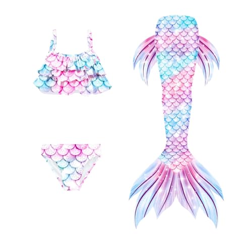 Generisch Meerjungfrauenflosse Mit Bikini Set Kostüm Schwimmflossen Kinder Fischschwanz Meerjungfrau Bikinihose Glitzernder Bademode Badebekleidung Jugendliche Tankini Ideal für Pool und Meer Generisch Meerjungfrauenflosse Mit Bikini Set Kostüm Schwimmflossen Kinder Fischschwanz Meerjungfrau Bikinihose Glitzernder Bademode Badebekleidung Jugendliche Tankini Ideal für Pool und Meer von Generisch