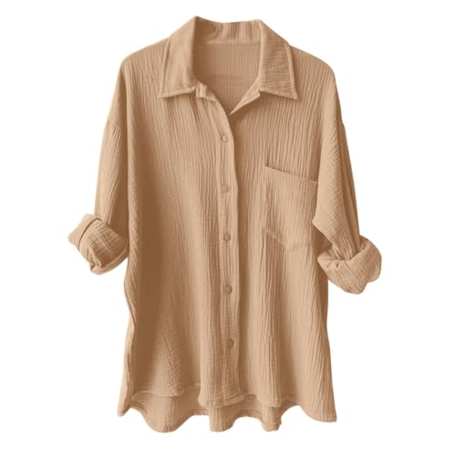 Generisch Musselin Bluse Damen Oversized Lang Longbluse Sommer Hemdbluse Lässig Baumwolle Oberteile Leinenbluse Große Größen Generisch Musselin Bluse Damen Oversized Lang Longbluse Sommer Hemdbluse Lässig Baumwolle Oberteile Leinenbluse Große Größen von Generisch