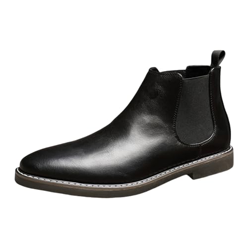 Generisch Outdoor Schuhe Herren 46 Herrenschuhe aus lackiertem im britischen Spleißen, Business-Casual-Stil, Herren-Lederschuhe Herren Schuhe Business 48 (Black, 38) von Generisch