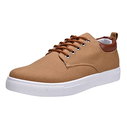 Generisch Outdoor Schuhe Herren Gelb Männer Low Top Canvas Wanderschuhe schnüren Mode Turnschuhe Freizeitschuhe Militär Schuhe Herren Winter (Khaki, 42) von Generisch