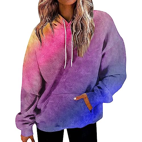 Generisch Pullover Damen Winter, Hoodies Pullover Sweatshirt Longsleeve Tops Kapuzenpulli Casual Mütze Y2K Hoodie Schwarz Mit Kapuze Oversize Warmer Hoddies/Pullies Hoodie Sport (L, Rot) von Generisch