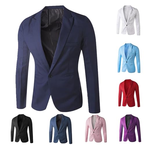 Generisch Sakko Herren Modern Fashion Blazer Business Sakko Slim Fit Männer Hochzeit Jackett Sportlich Freizeit Blazer Regular Fit Mode Anzugjacken für Herren Gutscheine Marineblau L Generisch Sakko Herren Modern Fashion Blazer Business Sakko Slim Fit Männer Hochzeit Jackett Sportlich Freizeit Blazer Regular Fit Mode Anzugjacken für Herren Gutscheine Marineblau L von Generisch