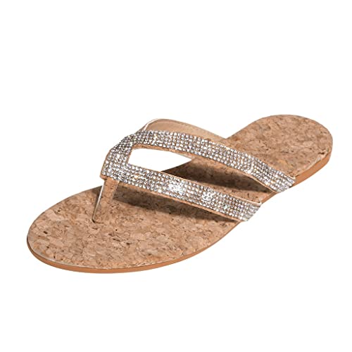 Generisch Sandal Flip Flops Damen Sommer Leichte Flipflopssandalen Flip Flops Sandalen Flach Latschen Bequem Sandaletten Zehensandalen Elegant Breite Füße Flip-Flops Damen Schuhe Zehentrenner von Generisch