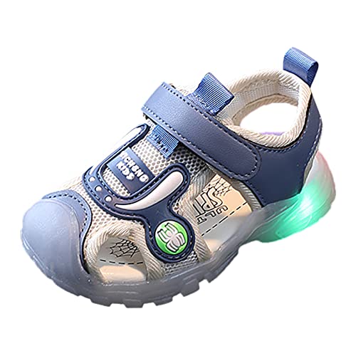 Generisch Sandalen Damen Mode Licht auf LED Babyschuhe Casual Kinderschuhe Mädchen Sandalen weiche Sohle Kinder Strandschuhe Kinder Badeschuhe (Blue, 31 Little Child) von Generisch