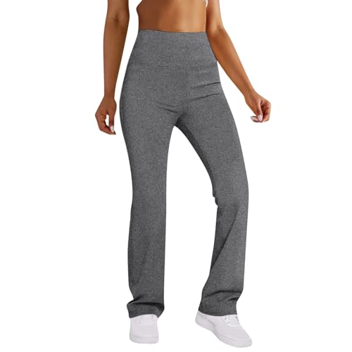 Generisch Schlaghose, Fashion Yogahose Damen Schlaghosen Blickdicht Slim Low Waisted Flared Leggings Yoga Sweatpants Jogginghosen Für Fitness Schlaghose Damen Yogahosen (S, Dark Gray) von Generisch