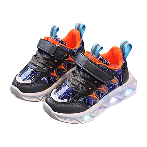 Generisch Schuhe 25 Mädchen Kinder-Sneaker mit LED-Aufladung, atmungsaktiv, Riemen mit weicher Sohle, Kollisionsfarbe, für 1 bis 6 Schuhe Für Mädchen 34 (Blue, 28.5 Little Child) von Generisch