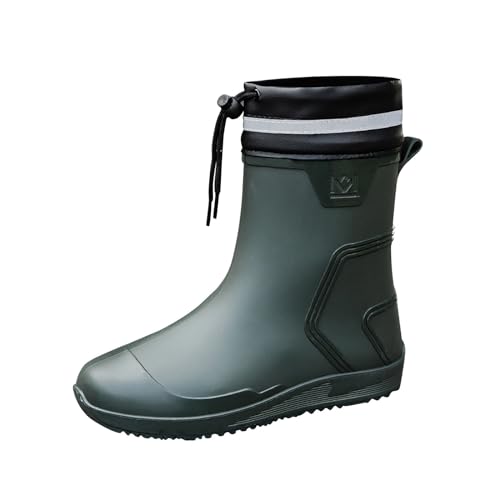 Generisch Schuhe Herren Weit Herren Wasserschuhe mit mittlerer Wade, Mundgeschirr, Mundgummischuhe, Überschuhe zum Mitnehmen, warme Regenstiefel Fahrrad Schuhe Herren Mit Pedale (Grey, 40) von Generisch