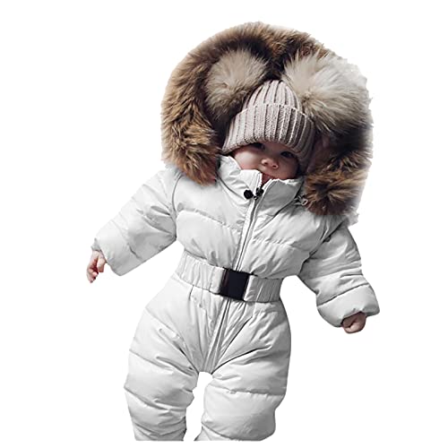 Generisch Skianzug Kinder 104: Baby Strickfleece-Overall Jungen Strampler Winddicht Skioverall Winddicht Kapuze Baby Jungen Mädchen Baby Jungen Mädchen Winter Schneeanzug Baby 86/92 von Generisch