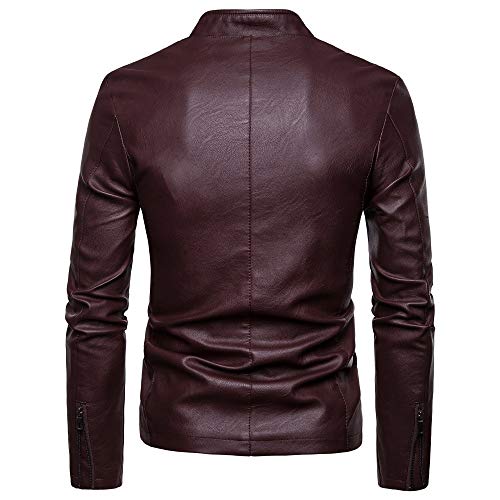 Generisch Skijacke Herren, Übergangsjacke Bikerjacke Freizeitjacke Gesteppt Casual Klassisch Lederjacke Mit Reißverschluss Selected Homme Herren Ledermantel Lang Kapuze (XL, Kaffee) von Generisch